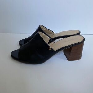 Cole Haan Black Mules with Wooden Block Heel (Women's Size 10 B)